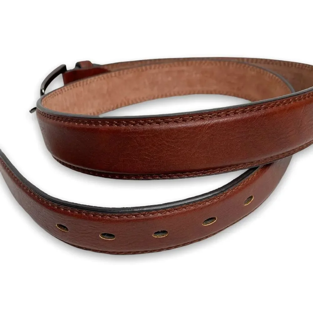 Mens Foderato in Pelle brown leather belt Large 120cm